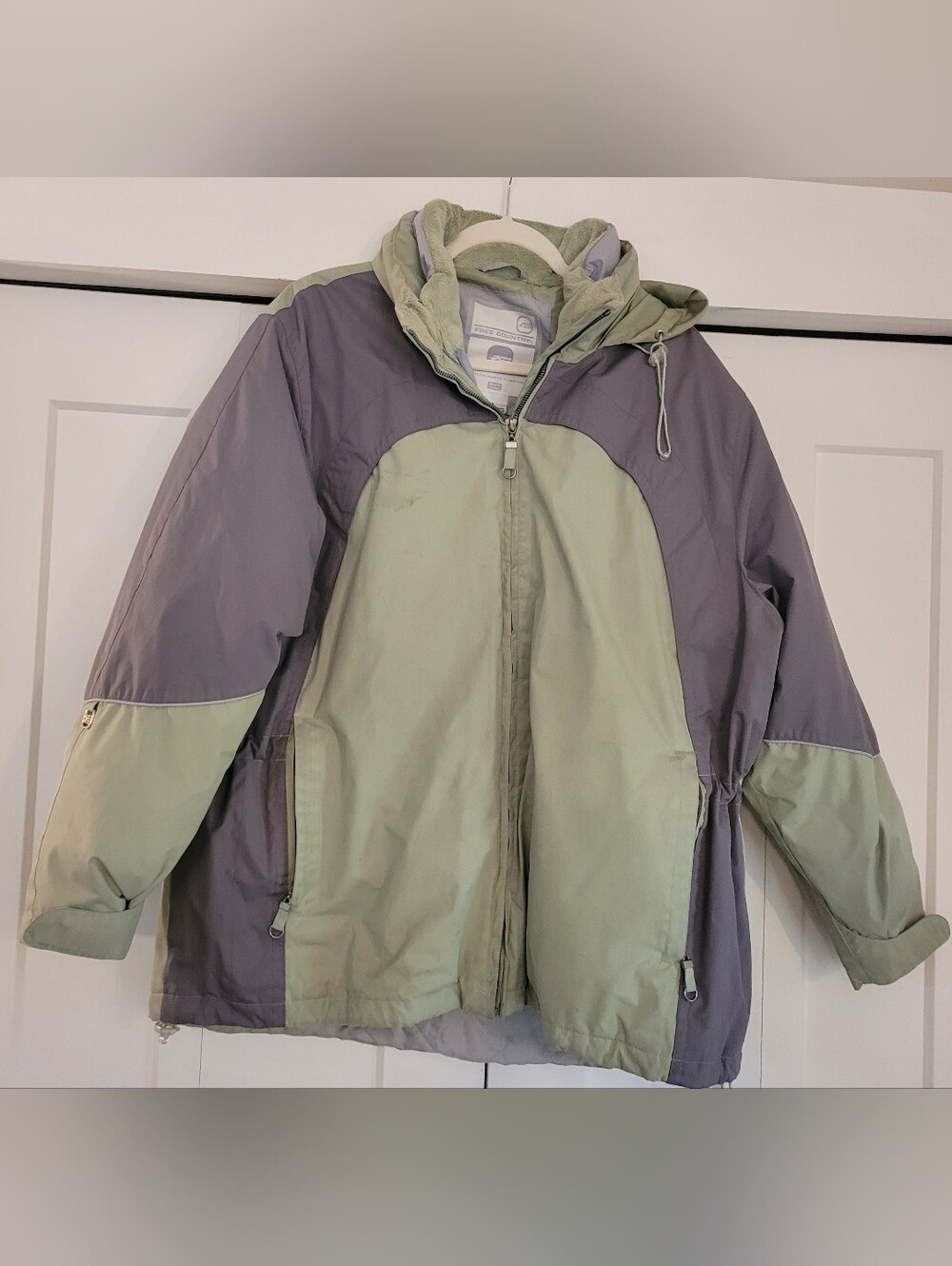 Free Country Two-Tone Sage Green & Gray Ski Jacket